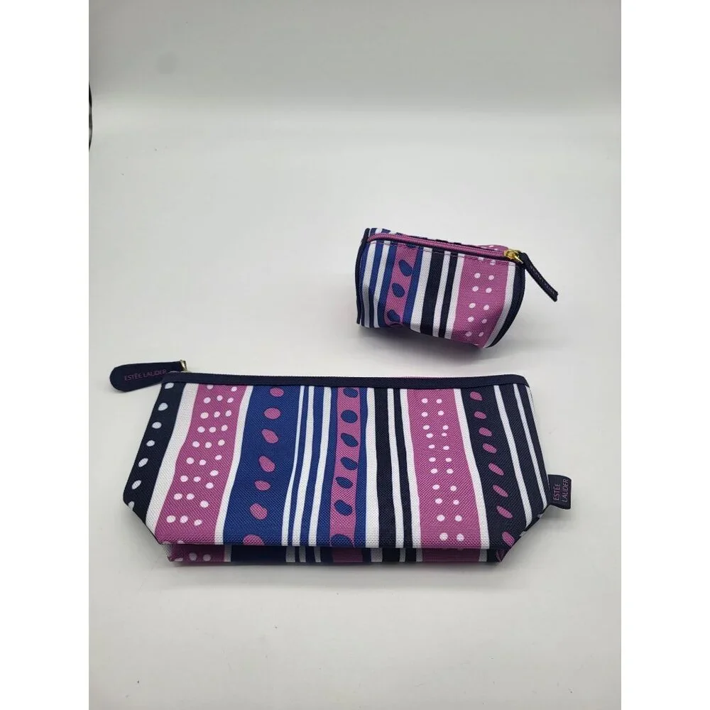 Estee Lauder Cosmetic/Makeup/Travel Pouches X 2 Purple Blue